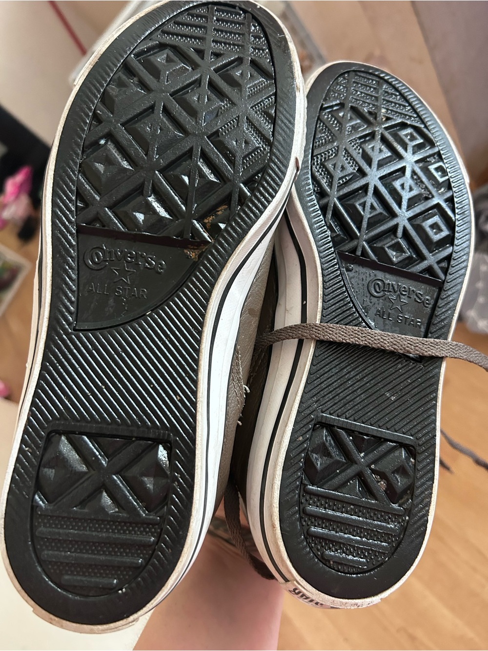 Converse Men's Dark Brown High-Top Sneakers with White Toe Cap - Picture 2 of 2
